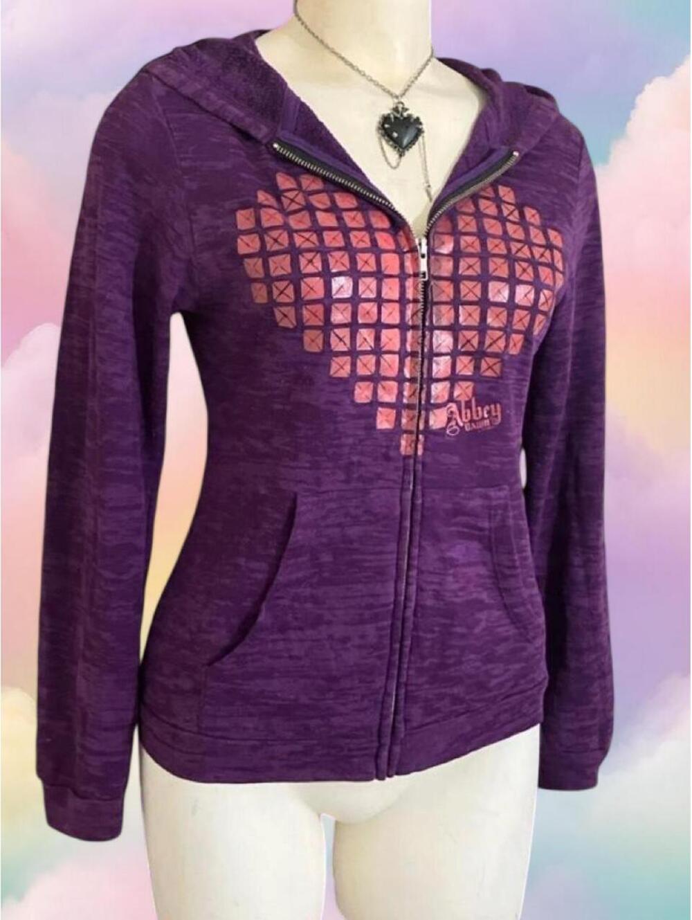 Uber rare Abbey Dawn purple full body burnout zip up hoodie